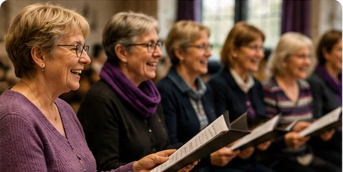 Zangers van Spontaan tijdens een gezamenlijke repetitie