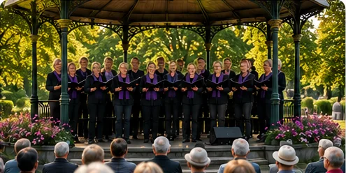 Zanggroep Spontaan samen op het podium